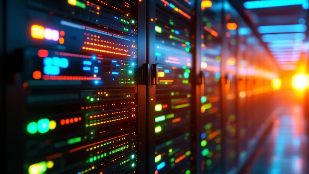 Server racks illustrating data storage for harvest now decrypt later attack vectors