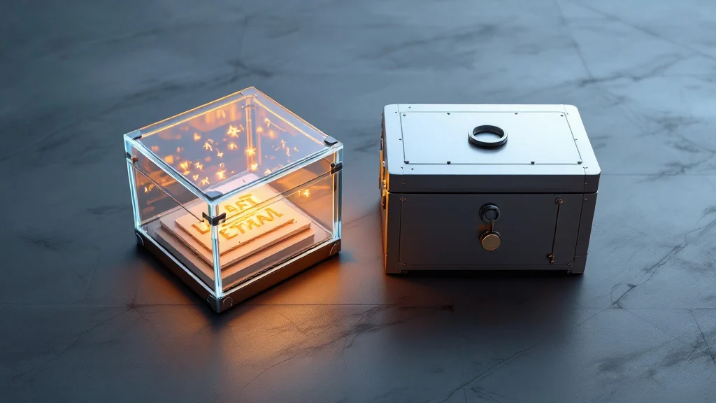 A visual comparison showing an exposed glass box next to a fully sealed metal vault, representing unencrypted versus fully encrypted multi-person group chats.